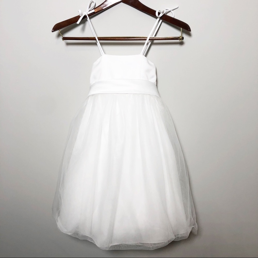 DAVIDS BRIDAL Flower Girl Dress Tulle Bow 2T